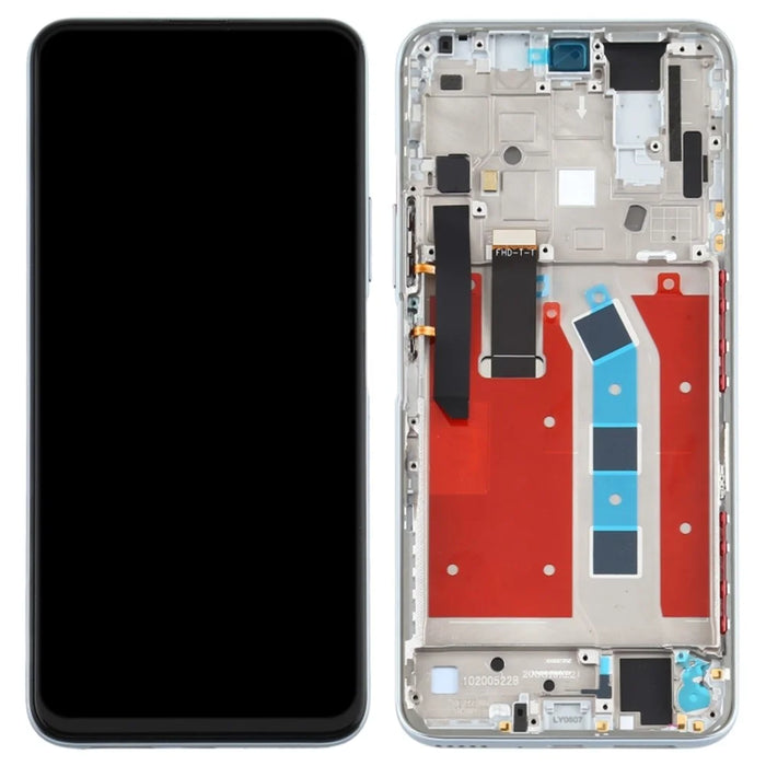 Grade B LCD Screen and Digitizer Assembly + Frame Replacement (without Logo) for Honor X10 5G - Silver - 1