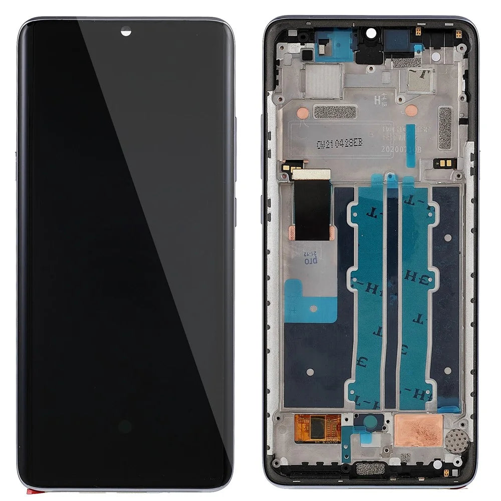 Grade B AMOLED Screen and Digitizer Assembly + Frame Replacement (Without Logo) for TCL 10 Plus T782H - Violet - 1