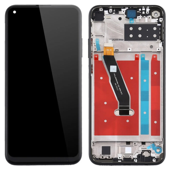 OEM Grade S LCD Screen and Digitizer Assembly + Frame Replacement Part (without Logo) for Huawei P40 lite E / Y7p (2020) - Black - 1