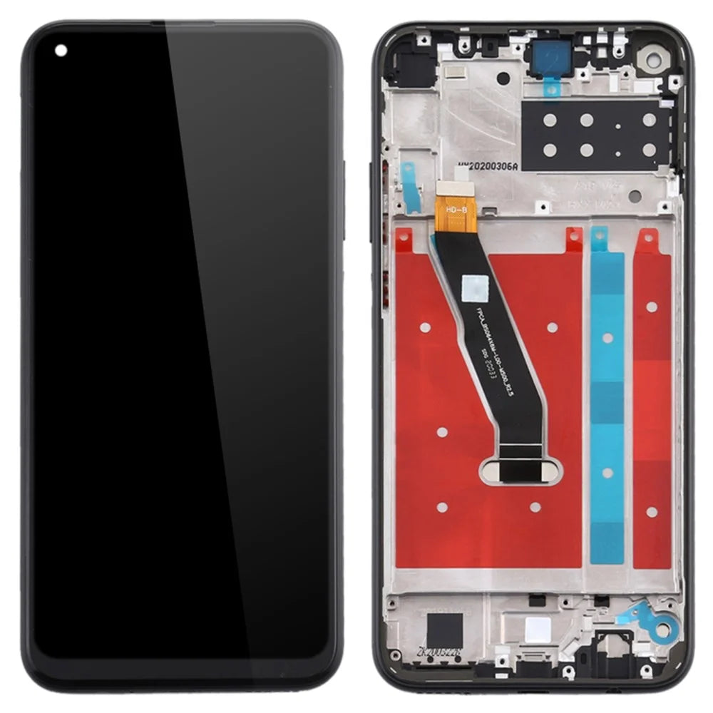 Grade C LCD Screen and Digitizer Assembly + Frame Replacement Part (without Logo) for Huawei P40 lite E / Y7p (2020) - Black - 1