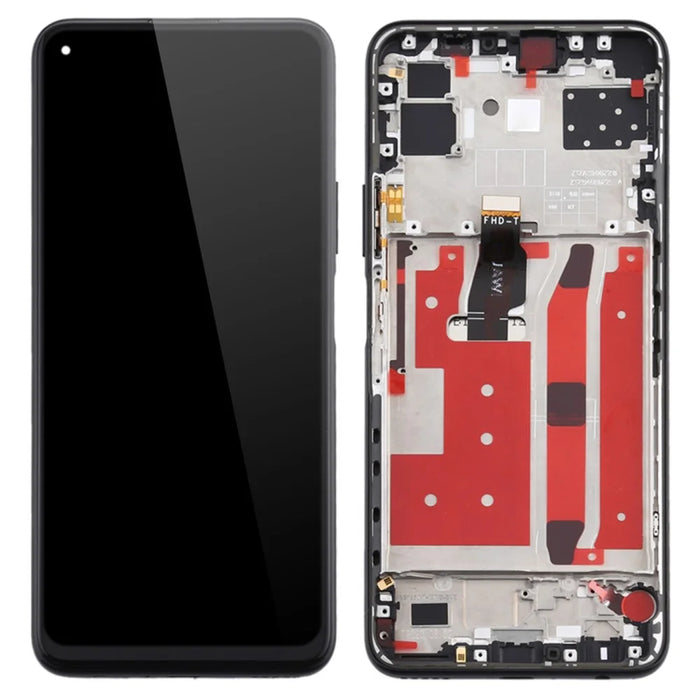 OEM Grade S LCD Screen and Digitizer Assembly + Frame Replacement Part (without Logo) for Huawei nova 7 SE / P40 Lite 5G - Black - 1