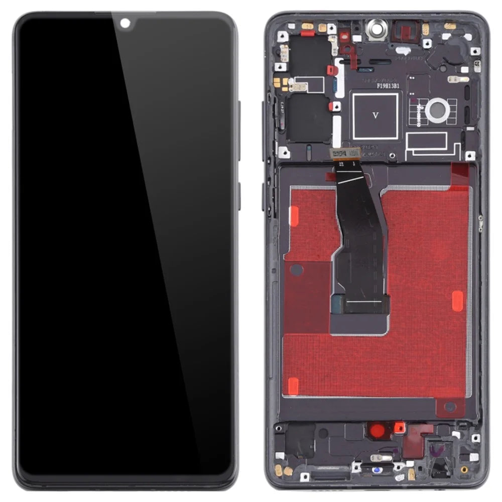 OEM Grade S OLED Screen and Digitizer Assembly + Frame Replacement Part (without Logo) for Huawei P30 - Black - 1