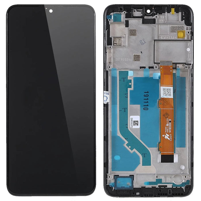 For Alcatel 3L (2020) 5029 Grade B LCD Screen and Digitizer Assembly + Frame Part (without Logo) - Black - 1