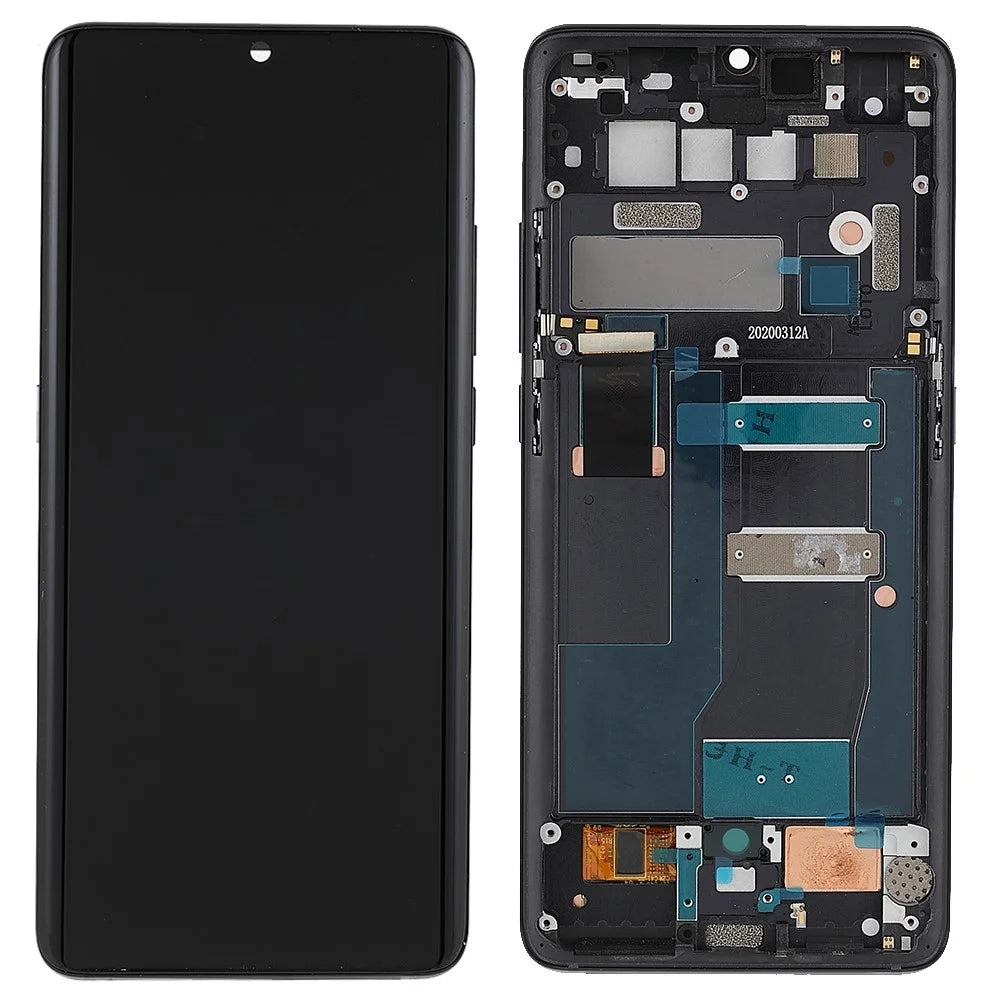 For TCL 10 Pro T799B/T799H Grade S AMOLED Screen and Digitizer Assembly + Frame Part (without Logo) - Black - 1