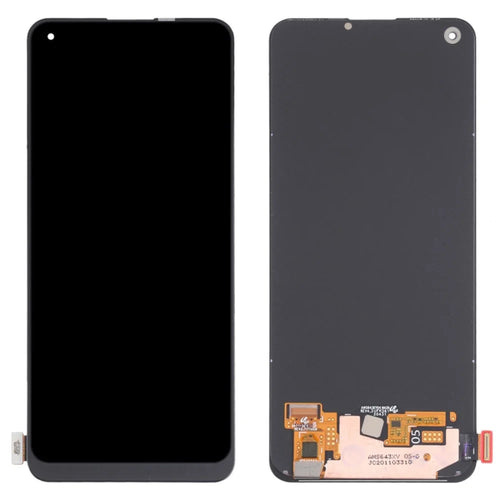 Grade A OEM Disassembly AMOLED Screen and Digitizer Assembly + Frame Part (without Logo) for Realme 8 RMX3085 - 1