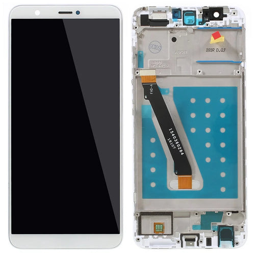 For Huawei P Smart (2017)/Enjoy 7S Grade B LCD Screen and Digitizer Assembly + Frame Part (without Logo) - White - 1
