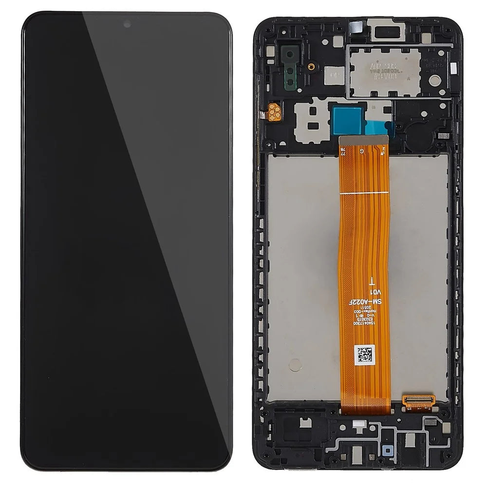 For Samsung Galaxy A02 A022 Grade S OEM LCD Screen and Digitizer Assembly + Frame Part (without Logo) - 1