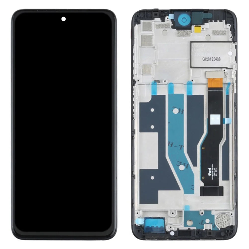 For TCL 20L+ T775H/T775B Grade S LCD Screen and Digitizer Assembly + Frame Part (without Logo) - Black - 1