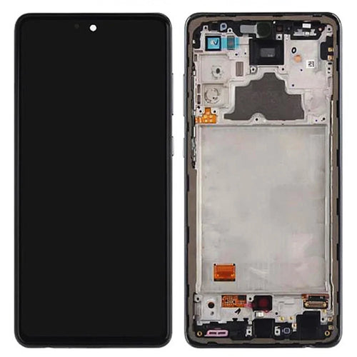 For Samsung Galaxy A72 4G A725 Grade S AMOLED Screen and Digitizer Assembly + Frame Part (without Logo) - Black - 1