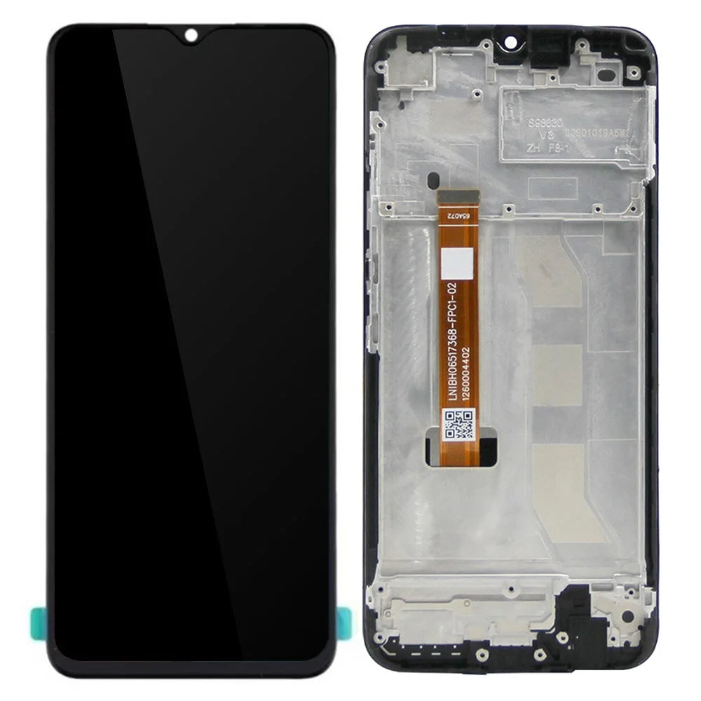 For Realme C11 RMX2185 Grade S OEM LCD Screen and Digitizer Assembly + Frame Part (without Logo) - Black - 1
