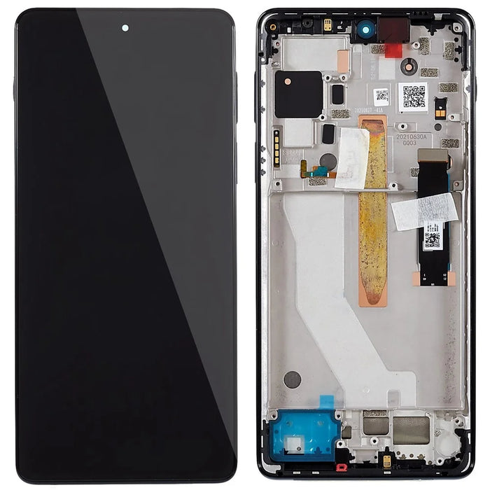 For Motorola Edge 20 Pro 5G Grade S OLED Screen and Digitizer Assembly + Frame Part (without Logo) - Black - 1