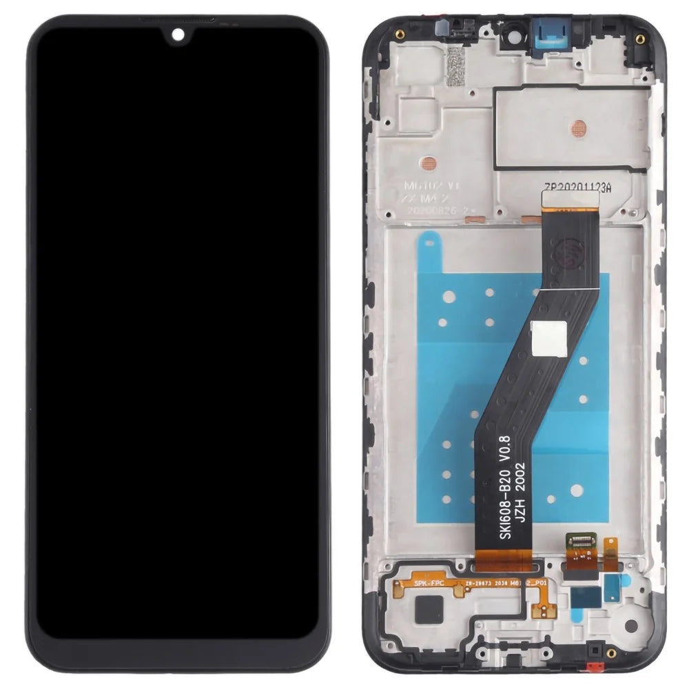 For Motorola Moto E6s (2020) XT2053 Grade B LCD Screen and Digitizer Assembly + Frame Part (without Logo) - Black - 1