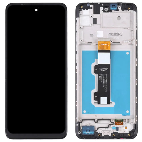 For Motorola Moto E30/E40 Grade B LCD Screen and Digitizer Assembly + Frame Part (without Logo) - Black - 1