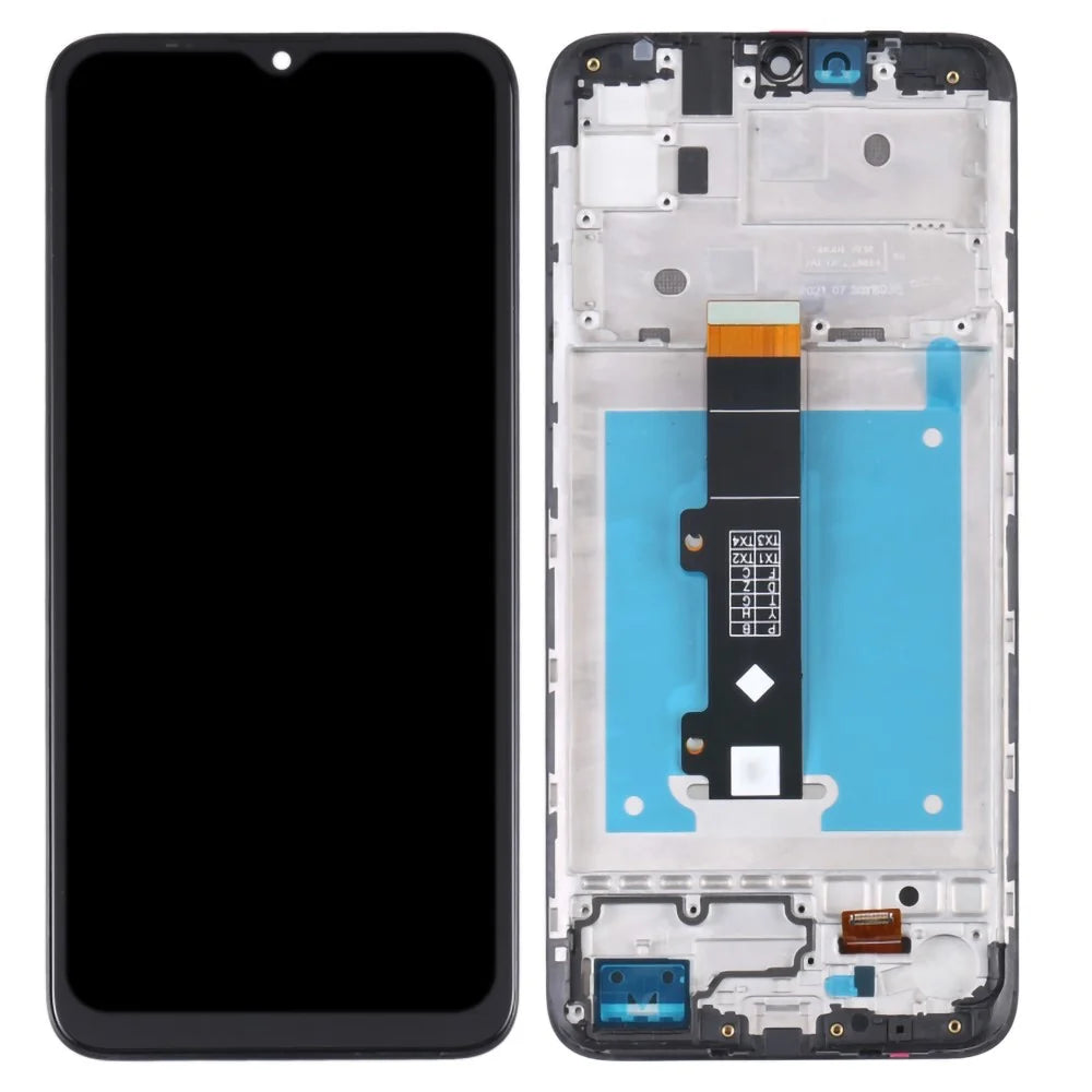 For Motorola Moto E20 Grade B LCD Screen and Digitizer Assembly + Frame Replacement Part (without Logo) - Black - 1