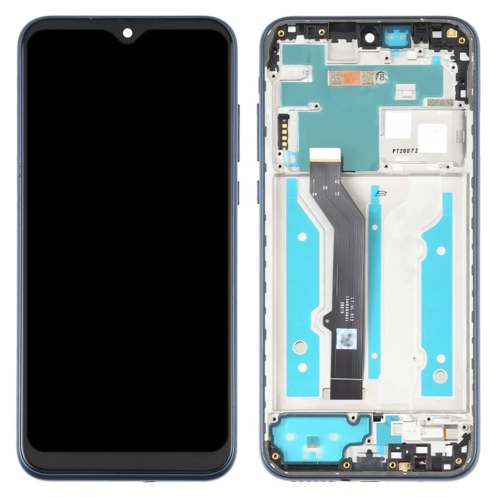 For Motorola Moto E (2020) XT2052DL Grade B LCD Screen and Digitizer Assembly + Frame Replacement Part (without Logo) - Blue - 1