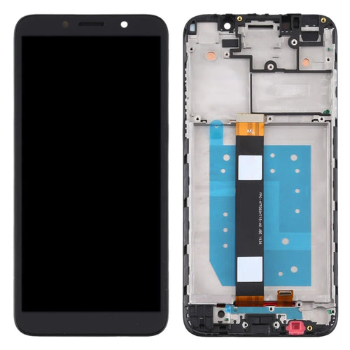 For Motorola Moto E6 Play XT2029 Grade B LCD Screen and Digitizer Assembly + Frame Replacement Part (without Logo) - Black - 1