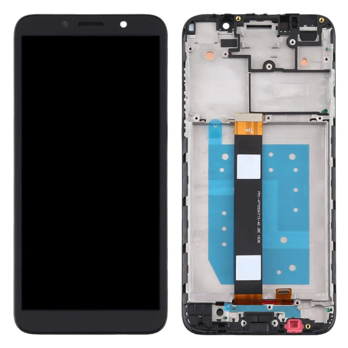 For Motorola Moto E6 Play XT2029 Grade B LCD Screen and Digitizer Assembly + Frame Replacement Part (without Logo) - Black - 1
