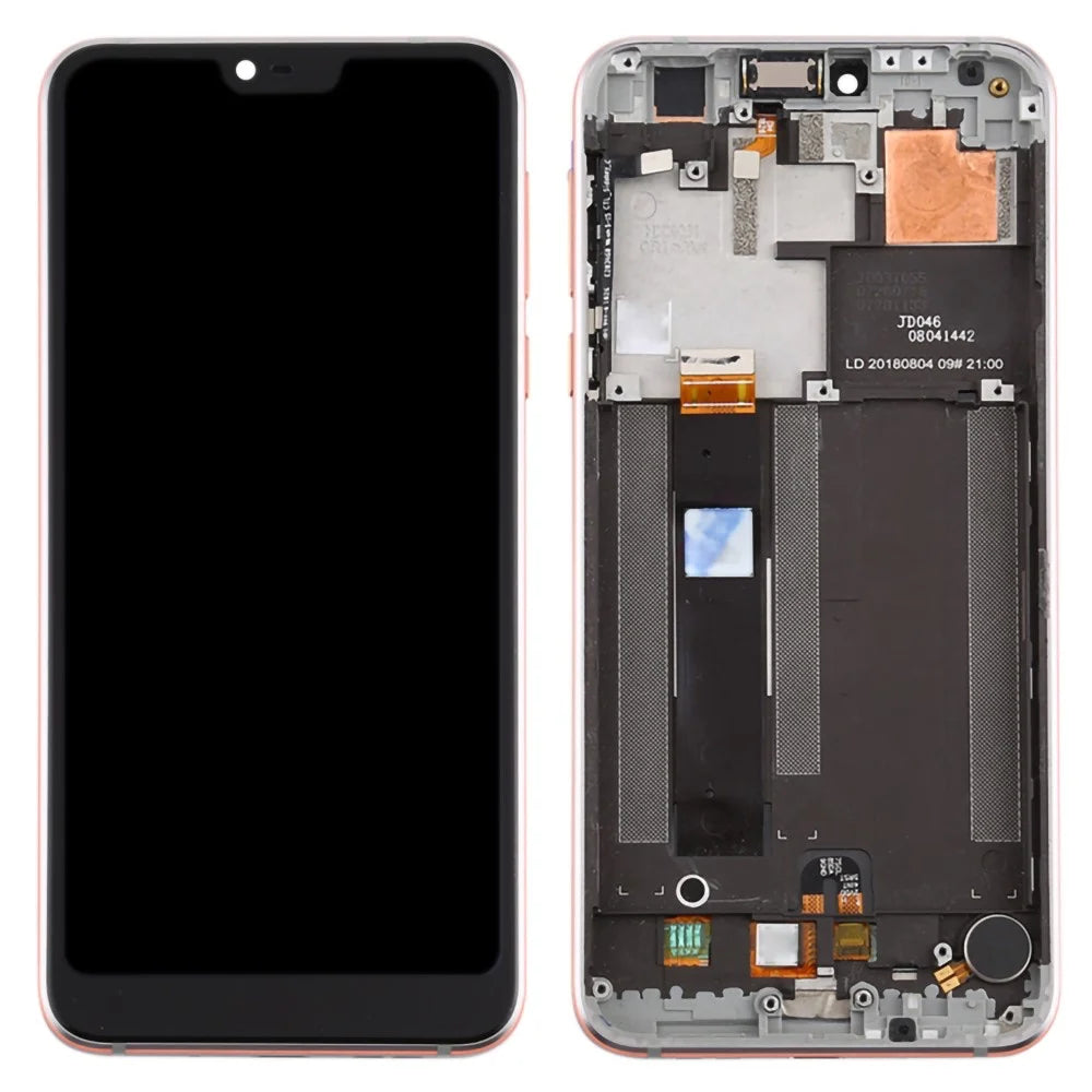 For Nokia 7.1 Grade S OEM LCD Screen and Digitizer Assembly + Frame Part - Silver - 1