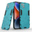For iPhone 14 Plus 6.7 inch Hard PC Soft TPU Shockproof Phone Case Non-Slip Protective Cover with Kickstand - Baby Blue - 2
