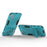 For iPhone 14 Plus 6.7 inch Hard PC Soft TPU Shockproof Phone Case Non-Slip Protective Cover with Kickstand - Baby Blue - 3