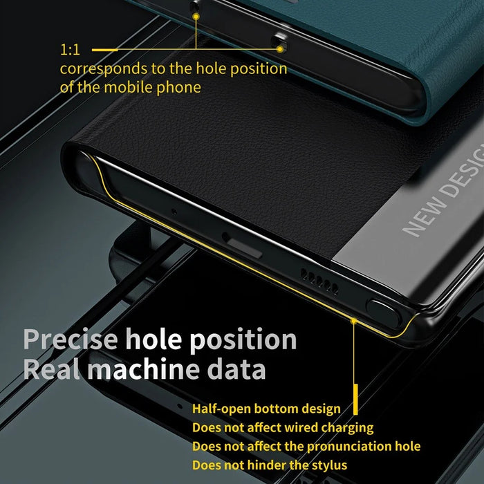 For iPhone 14 6.1 inch Electroplating PU Leather Stand Case Full Coverage Phone Cover - Green - 6