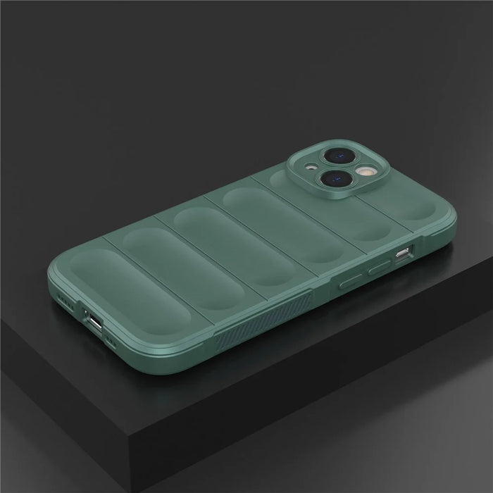 Rugged Back Soft TPU Case for iPhone 14 Plus 6.7 inch Shock Absorption Mobile Phone Protector Cover - Green - 6