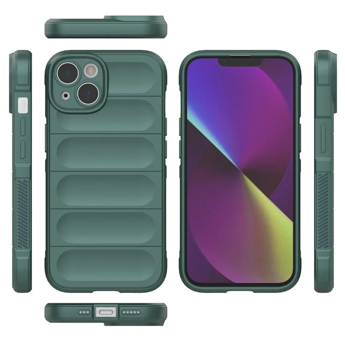 Rugged Back Soft TPU Case for iPhone 14 Plus 6.7 inch Shock Absorption Mobile Phone Protector Cover - Green - 7