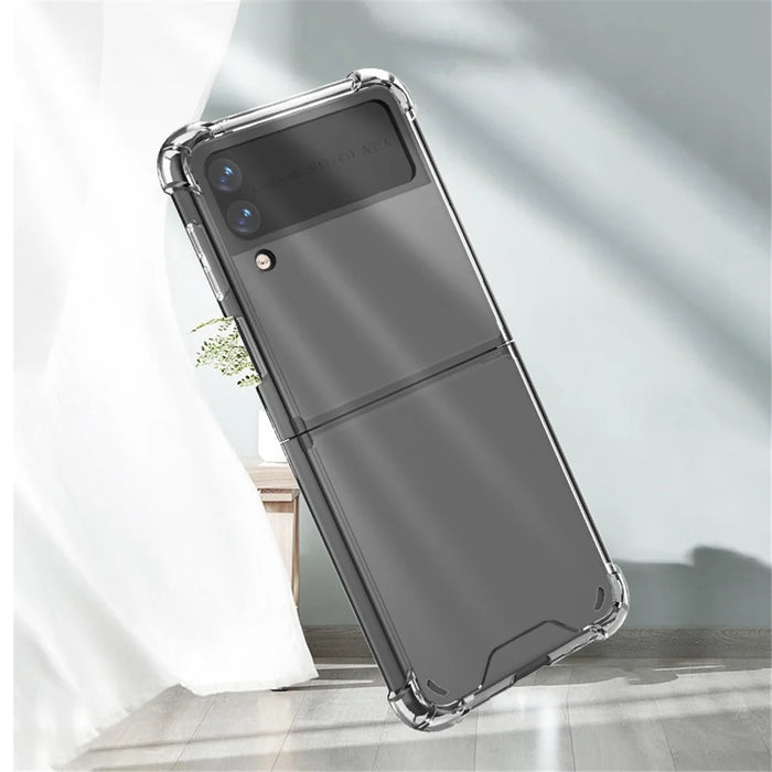 For Samsung Galaxy Z Flip4 5G Four Corners Anti-drop TPU Frame+Acrylic Back Cover Transparent Phone Case - 3