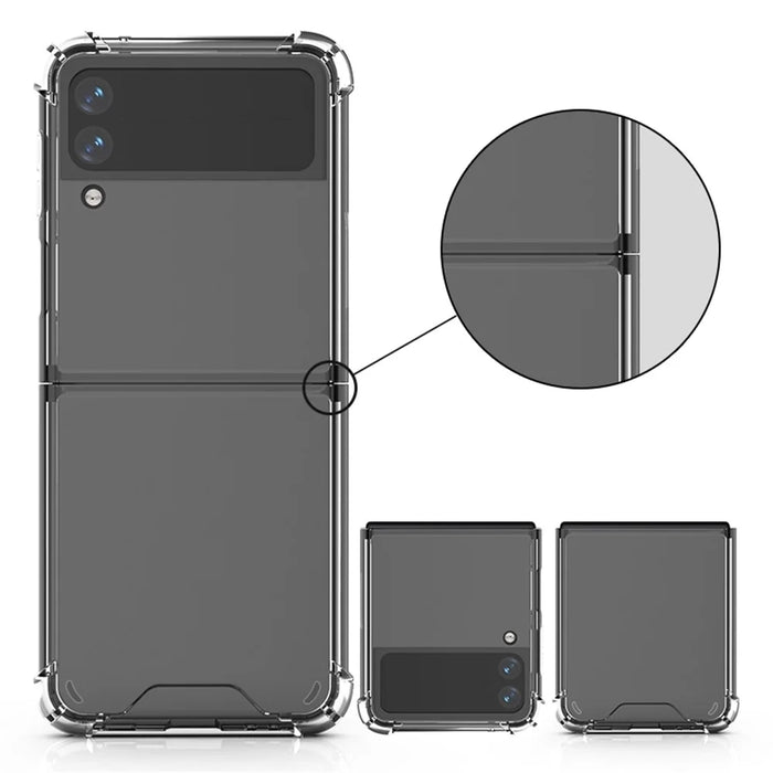 For Samsung Galaxy Z Flip4 5G Four Corners Anti-drop TPU Frame+Acrylic Back Cover Transparent Phone Case - 4