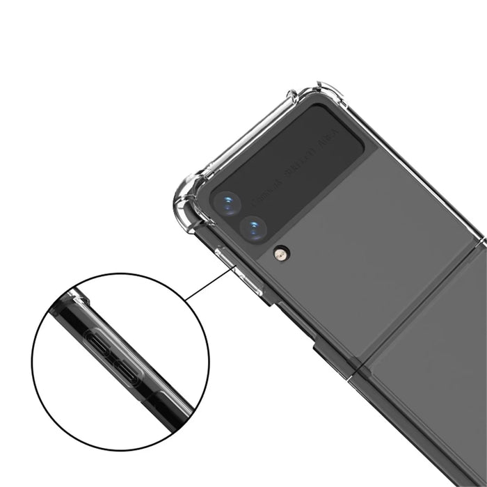 For Samsung Galaxy Z Flip4 5G Four Corners Anti-drop TPU Frame+Acrylic Back Cover Transparent Phone Case - 5