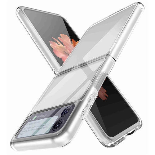 For Samsung Galaxy Z Flip4 5G Transparent Soft TPU Frame + Hard PC Back Cover Anti-fingerprint Yellow-resistant Phone Case - 1