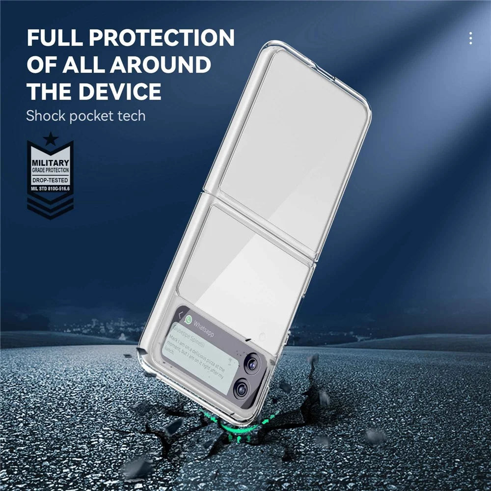 For Samsung Galaxy Z Flip4 5G Transparent Soft TPU Frame + Hard PC Back Cover Anti-fingerprint Yellow-resistant Phone Case - 3