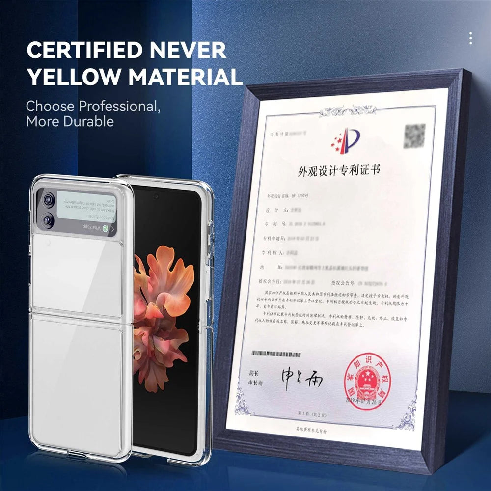 For Samsung Galaxy Z Flip4 5G Transparent Soft TPU Frame + Hard PC Back Cover Anti-fingerprint Yellow-resistant Phone Case - 6
