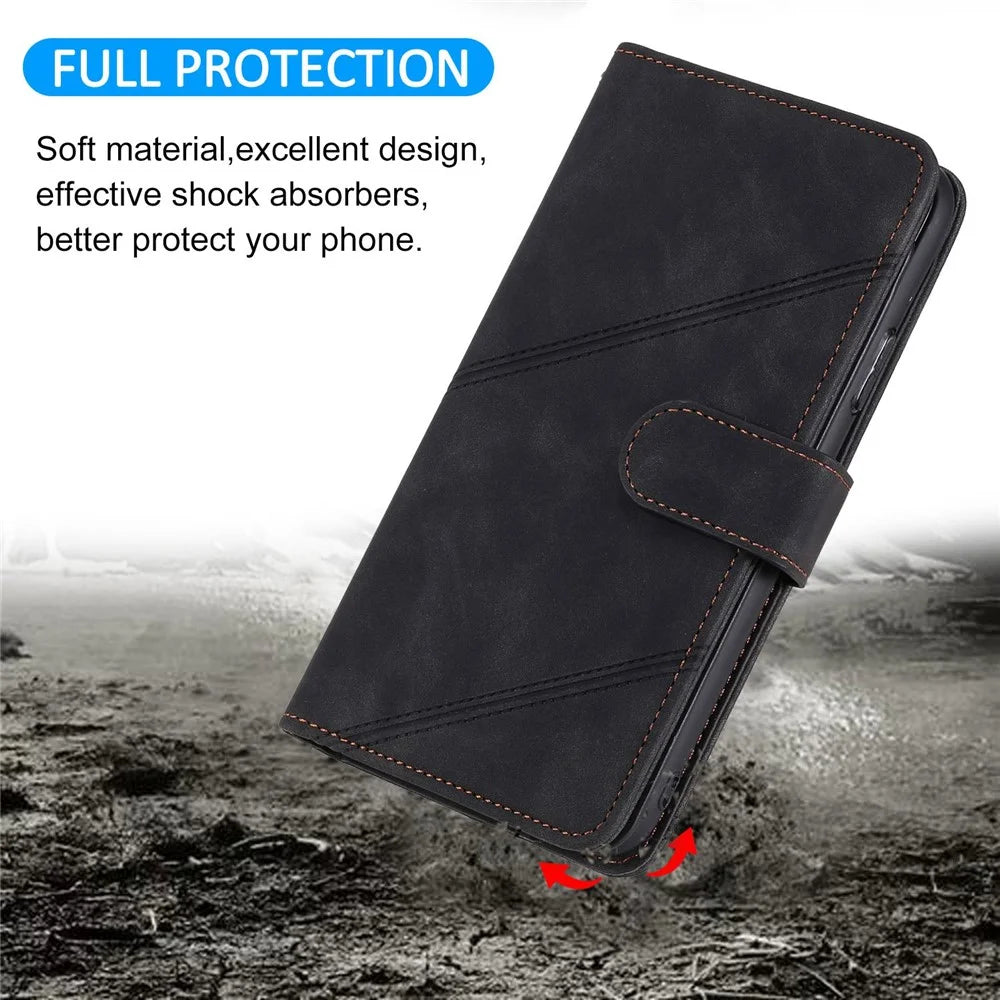 For iPhone 12/12 Pro 6.1 inch Folio Flip PU Leather Stand Cover Imprinted Cellphone Case with Multiple Card Slots and Cash Pocket - Black - 7
