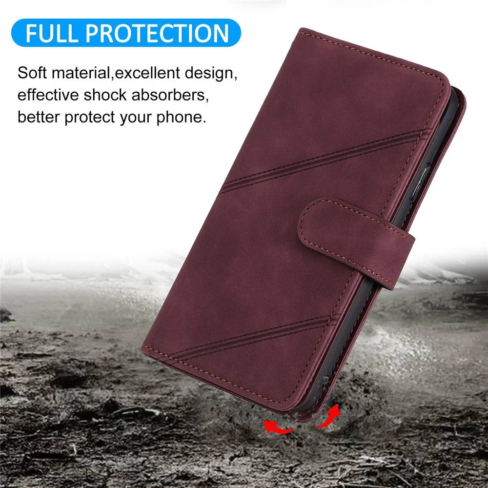 For iPhone 12 Pro Max 6.7 inch Bump Proof PU Leather Stand Cover Imprinted Cellphone Case with Multiple Card Slots and Cash Pocket - Red - 7