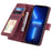 For iPhone 13 Pro 6.1 inch Drop Resistant Imprinted PU Leather Stand Cover with Multiple Card Slots and Cash Pocket - Red - 2