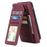 For iPhone 13 Pro 6.1 inch Drop Resistant Imprinted PU Leather Stand Cover with Multiple Card Slots and Cash Pocket - Red - 4