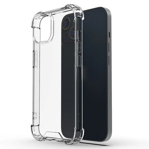 For iPhone 14 6.1 inch Four Corner Drop-proof Transparent Soft TPU Frame Acrylic Back Cover Phone Case - 1