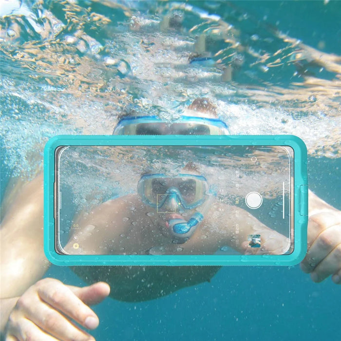 IP68 Waterproof Case for iPhone 13-15 Touch Screen Full Seal Underwater Phone Protective Cover for 5.8 - 7 inch - Blue - 3