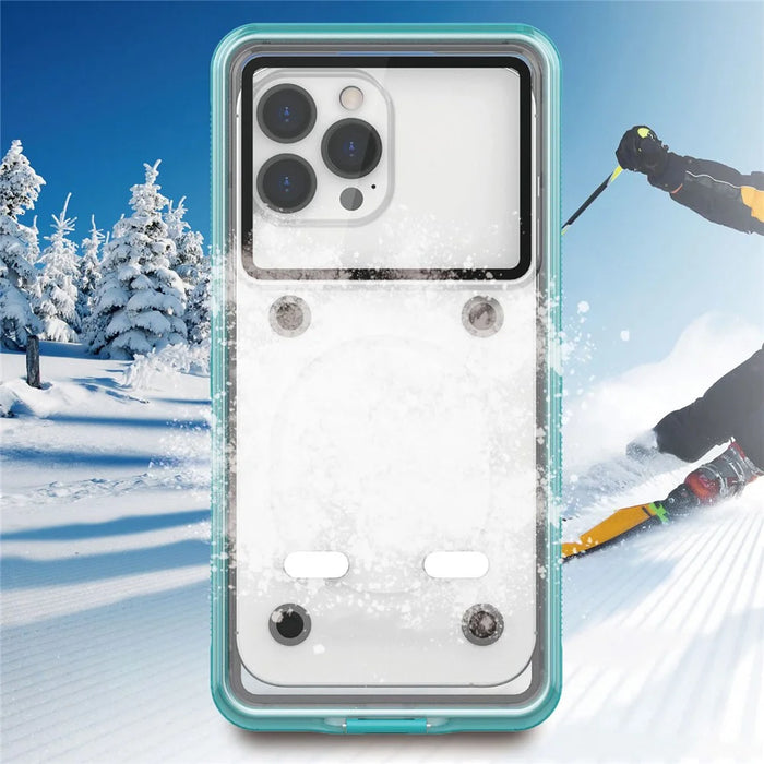 IP68 Waterproof Case for iPhone 13-15 Touch Screen Full Seal Underwater Phone Protective Cover for 5.8 - 7 inch - Blue - 4