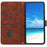 For Samsung Galaxy A03s (164.2mm) Skin-touch Feeling Heart Shape Imprinted Phone Case PU Leather Wallet Stand with Strap - Brown - 2