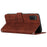 For Samsung Galaxy A03s (164.2mm) Skin-touch Feeling Heart Shape Imprinted Phone Case PU Leather Wallet Stand with Strap - Brown - 5