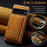 DG.MING M2 Series Magnetic Wallet Phone Case for Google Pixel 7 Pro 5G, Detachable 2-in-1 Kickstand Drop-proof Cover - Brown - 6