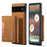 DG.MING M2 Series for Google Pixel 6a Detachable 2-in-1 Magnetic Wallet Phone Case Anti-scratch Kickstand Cover - Brown - 1