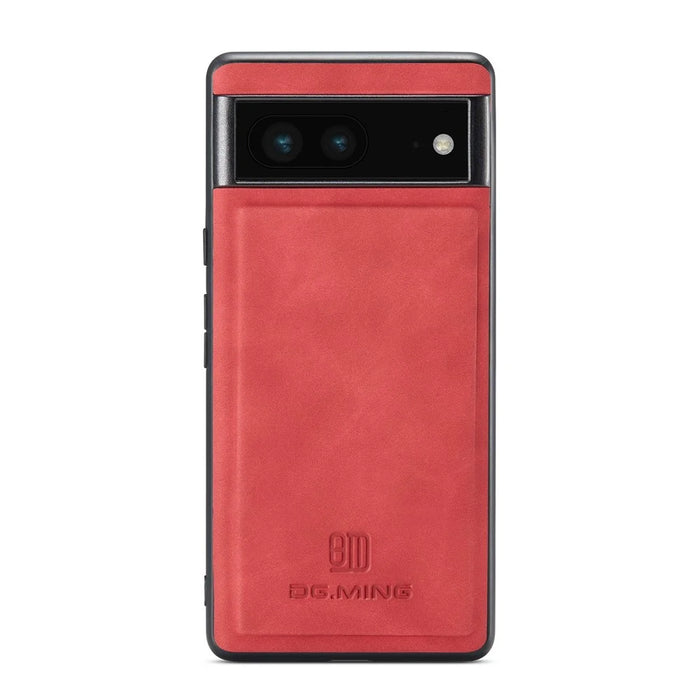 DG.MING M1 Series For Google Pixel 7 5G Magnetic 2-in-1 Wallet PC+TPU+PU Leather Phone Protective Case - Red - 5