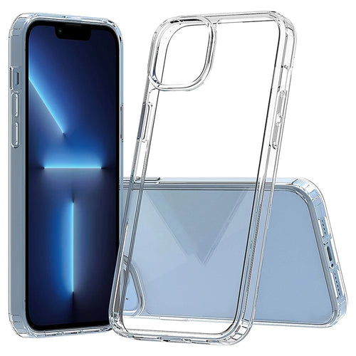 For iPhone 14 Plus 6.7 inch Scratch Resistant Mobile Phone Case Transparent Hard Acrylic Back + Soft TPU Edge Cover - 1