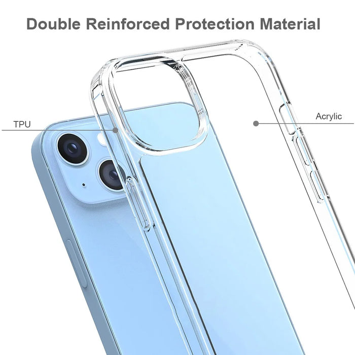 For iPhone 14 Plus 6.7 inch Scratch Resistant Mobile Phone Case Transparent Hard Acrylic Back + Soft TPU Edge Cover - 2