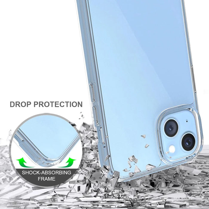 For iPhone 14 Plus 6.7 inch Scratch Resistant Mobile Phone Case Transparent Hard Acrylic Back + Soft TPU Edge Cover - 4