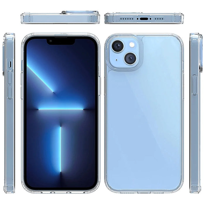 For iPhone 14 Plus 6.7 inch Scratch Resistant Mobile Phone Case Transparent Hard Acrylic Back + Soft TPU Edge Cover - 6