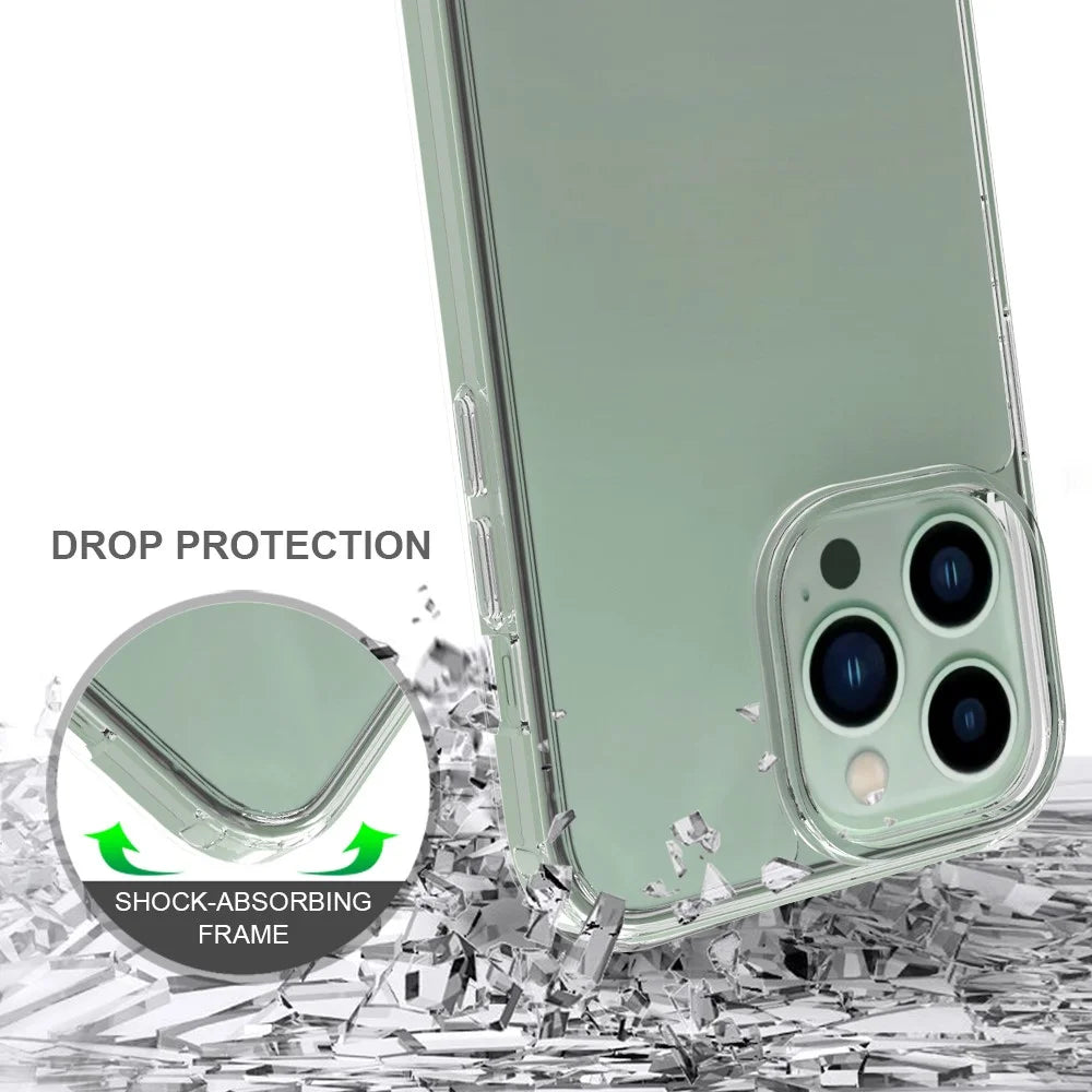 For iPhone 14 Pro Max 6.7 inch Anti-scratch Phone Case Transparent Hard Acrylic Back + Soft TPU Edge Hybrid Cover - 4